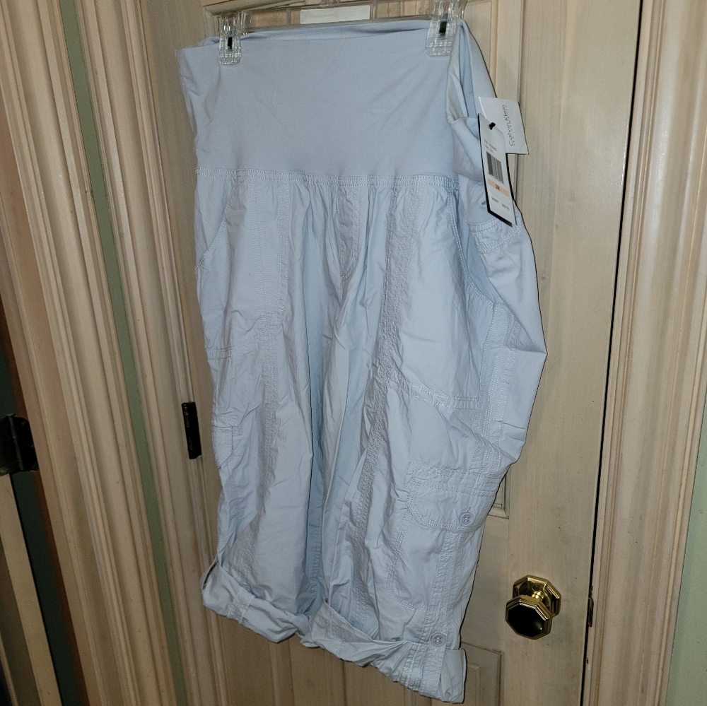 Womens Plus Sz 2X NWT Calvin Klein Gray Cropped Capris Casual Pocket Pants - Picture 2 of 12